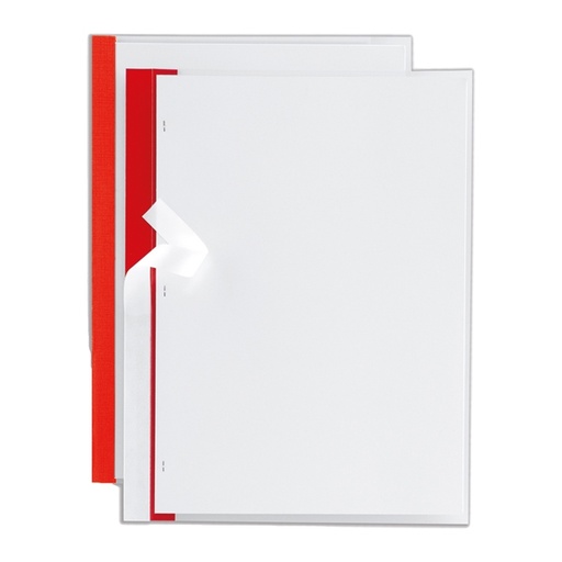 [D48071] 10 cartelline Poli 200 210x297mm PP trasparente dorso rosso Sei Rota