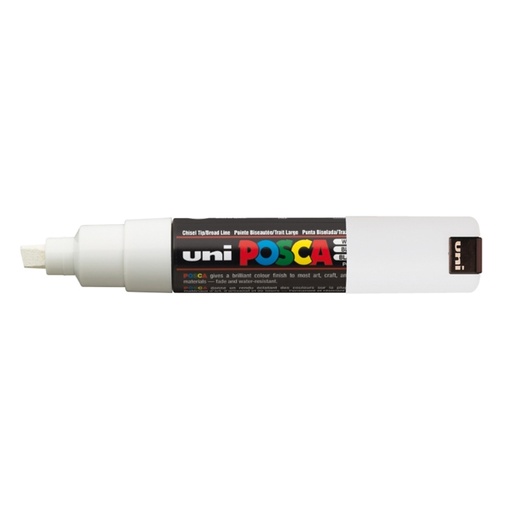 [D48509] Marcatore UNI POSCA PC8K p.scalpello 8mm bianco UNI MITSUBISHI