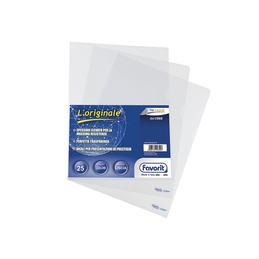 [D48732] 25 CARTELLINE A L 22X30 PPL LISCIO L'ORIGINALE FAVORIT