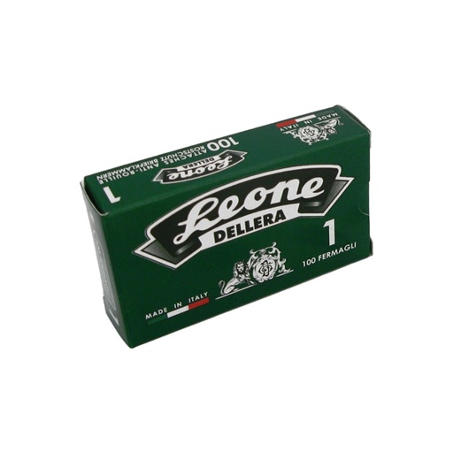 [D49756] SCATOLA 100 FERMAGLI N.1 MM20 ZINCATI ANTIRUGGINE LEONE