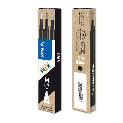[D49896] SET 3 REFILL SFERA FRIXIONball 0.7mm NERO PILOT