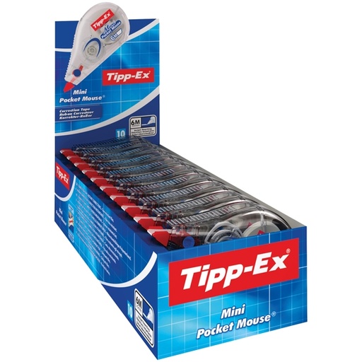 [D49927] Box 10 correttore a nastro Mini Pocket Mouse 5mmx6mt TIPP-EX