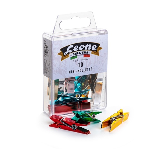 [D49939] SCATOLA 10 MINI MOLLETTE COLORI METAL ASSORT.LEONE COLOR