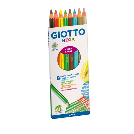 [D49991] ASTUCCIO 8 PASTELLI GIOTTO MEGA