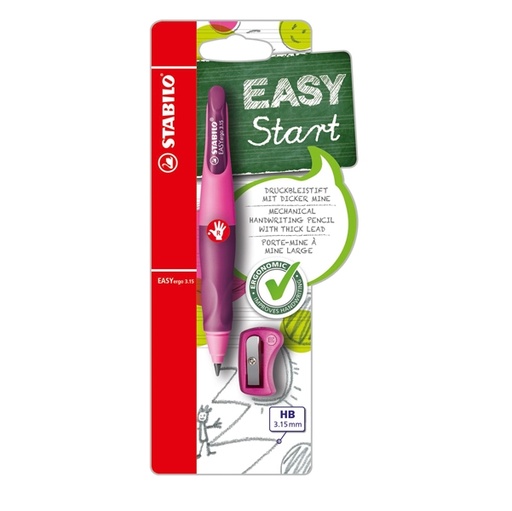 [D50040] PORTAMINE STABILO(R) EASYergo 3,15mm rosa PER DESTRORSI + AFFILAMINE