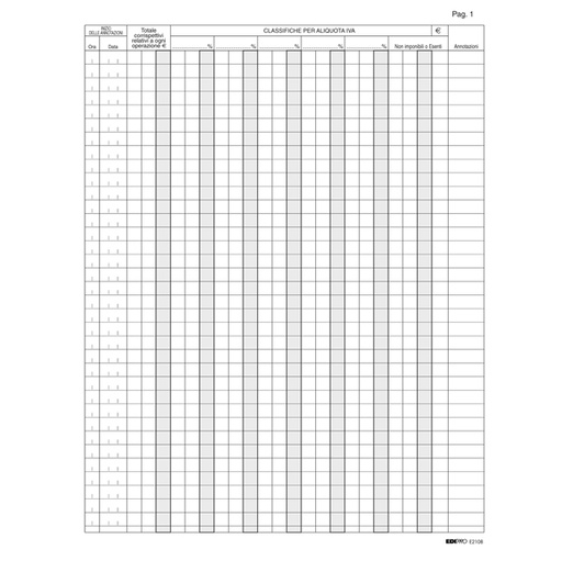 [D50233] REGISTRO IVA CORRISP. X MANCATO FUNZ. REG.CASSA 31X24,5 46PAG. E2108