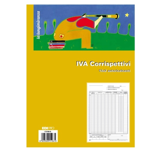 [D50234] REGISTRO PRIMA NOTA IVA CORRISPETTIVI 29,7X23 13/13 FG AUTORIC. E2104A