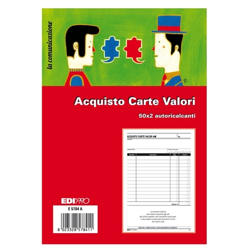 [D50247] BLOCCO ACQUISTO VALORI BOLLATI 50/50FG AUTORIC. 23X15 E5784A