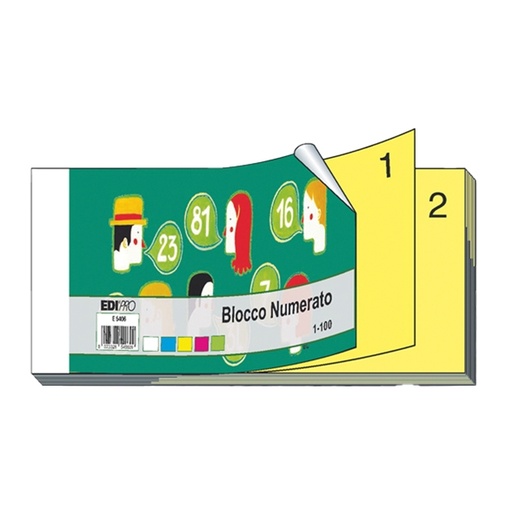 [D50249] BLOCCO NUMERATO 1-100 2 SEZ. 6X13 E5406NEW