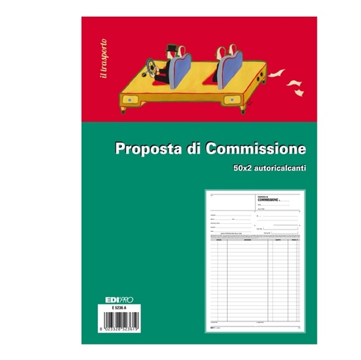 [D50265] BLOCCO COPIA COMMISSIONI 29,7X21cm 50fg 2 copie autoric. E5236A EDIPRO