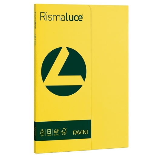 [D50563] Carta RISMALUCE SMALL A4 90gr 100fg giallo sole 53 FAVINI