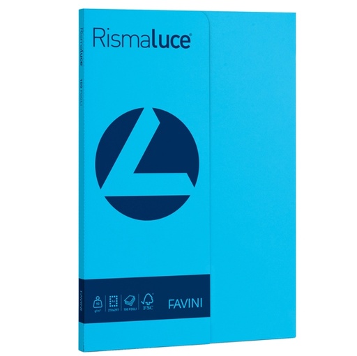 [D50568] Carta RISMALUCE SMALL A4 90gr 100fg azzurro 55 FAVINI