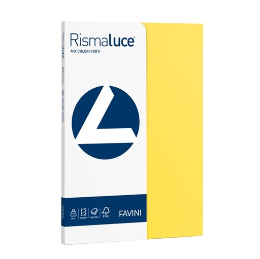 [D50573] Carta RISMALUCE SMALL A4 90gr 100fg mix 5 colori FAVINI