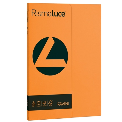 [D50576] Carta RISMALUCE SMALL A4 200gr 50fg arancio 56 FAVINI