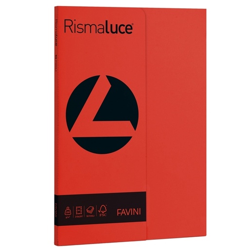 [D50577] Carta RISMALUCE SMALL A4 200gr 50fg scarlatto 61 FAVINI
