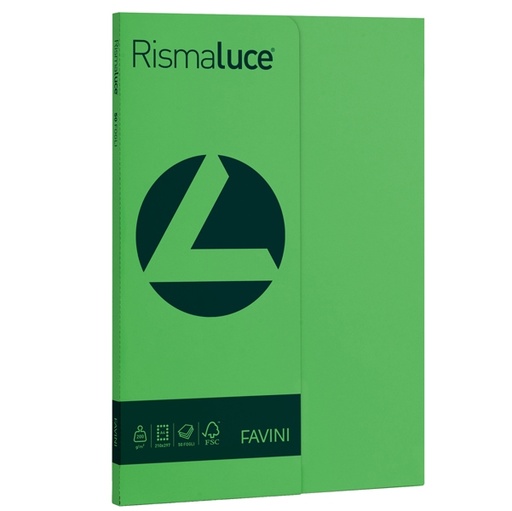 [D50580] Carta RISMALUCE SMALL A4 200gr 50fg verde 60 FAVINI