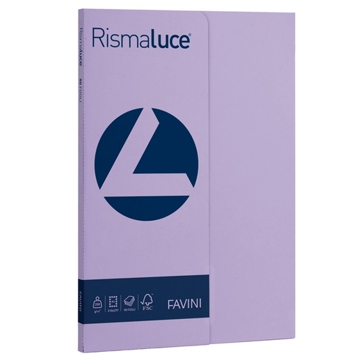 [D50582] Carta RISMALUCE SMALL A4 200gr 50fg viola 49 FAVINI