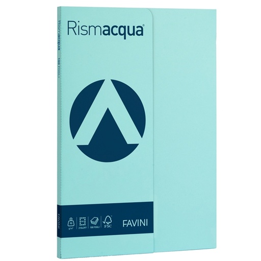 [D50589] Carta RISMACQUA SMALL A4 90gr 100fg celeste 08 FAVINI