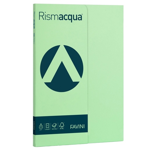 [D50590] Carta RISMACQUA SMALL A4 90gr 100fg verde chiaro 09 FAVINI