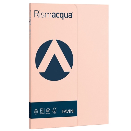 [D50592] Carta RISMACQUA SMALL A4 90gr 100fg salmone 05 FAVINI