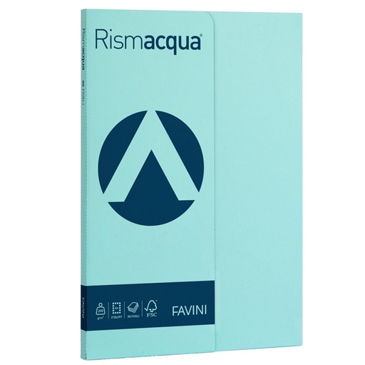 [D50599] Carta RISMACQUA SMALL A4 200gr 50fg celeste 08 FAVINI