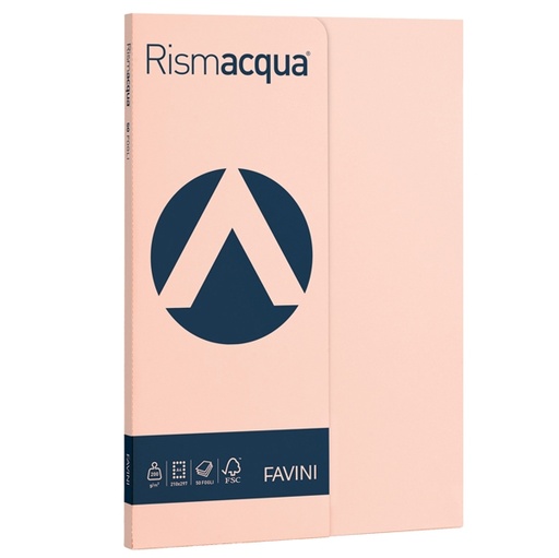 [D50602] Carta RISMACQUA SMALL A4 200gr 50fg salmone 05 FAVINI