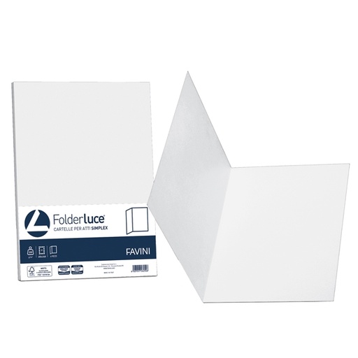 [D51105] 50 cartelline semplici ACQUA 200gr 25x34cm bianco Favini