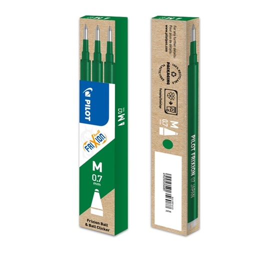[D51202] SET 3 REFILL SFERA FRIXIONball 0.7mm VERDE PILOT