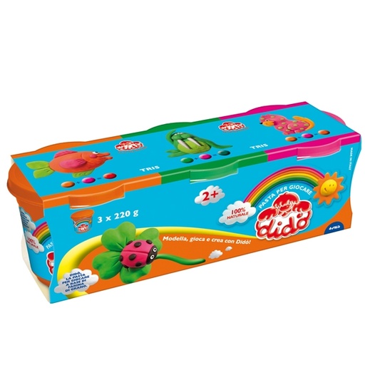 [D51277] TRIS BARATTOLI DIDO' 220GR VERDE-ARANCIO-MAGENTA