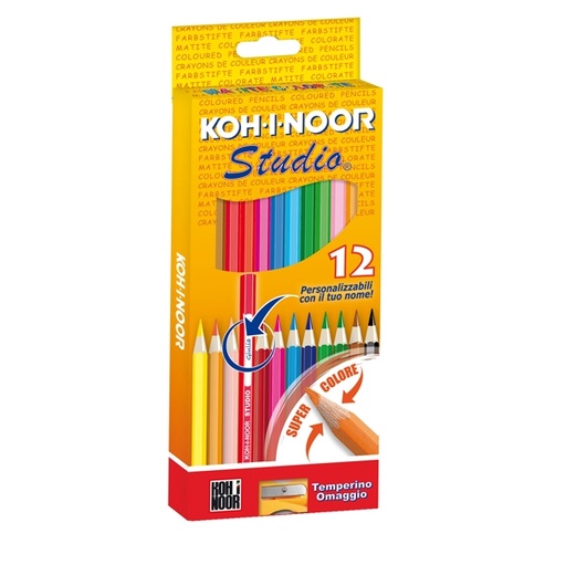 [D51326] Astuccio 12 matite colorate Studio Koh.I.Noor