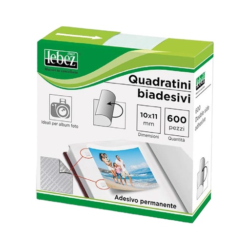 [D51387] DISPENSER 600 QUADRATINI BIADESIVI PER FOTO ART.630