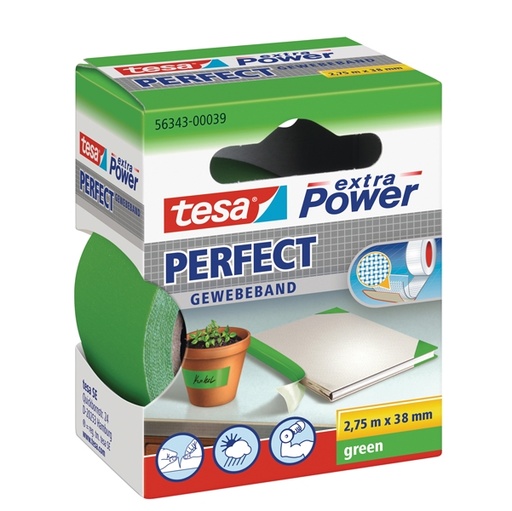 [D51407] NASTRO ADESIVO TELATO 38MMX2,7MT VERDE 56343 XP PERFECT