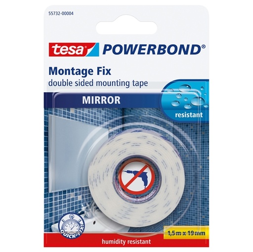 [D51418] NASTRO BIADESIVO 1,5MTX19MM PER SPECCHI IN BLISTER