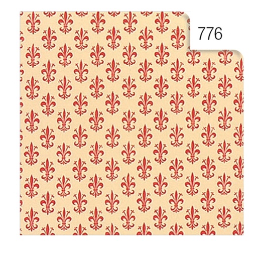 [D51463] ROTOLO CARTARIVESTO 50X500CM GIGLIO ROSSO LAVABILE REX58
