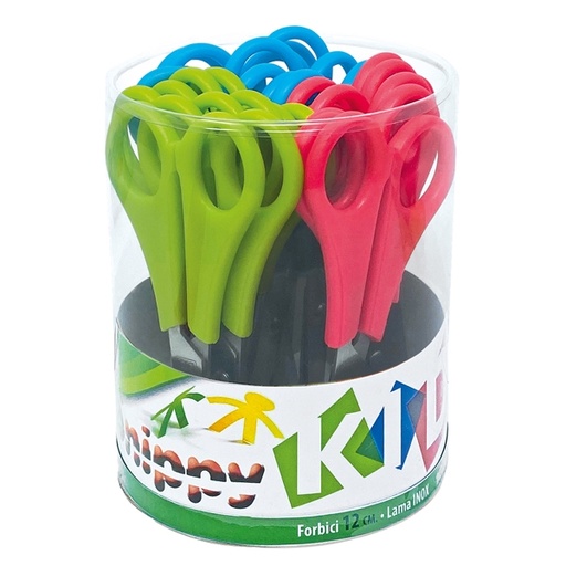 [D51489] Barattolo 24 forbici SNIPPY centimetrate 13,5cm punta tonda LEBEZ