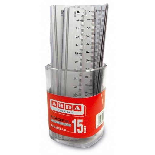 [D51595] BARATTOLO 15 RIGHELLI ALLUMINIO 15CM ARDA