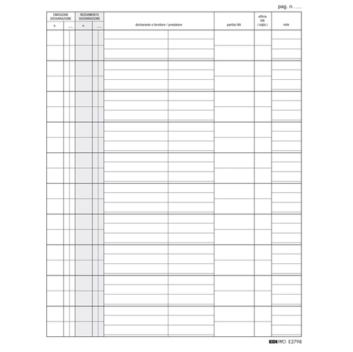 [D51726] REGISTRO DICHIARAZIONE ESPORTATORI 31X24 100FG E2798