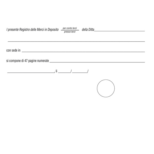 [D51740] REGISTRO MERCI IN DEPOSITO 50FG 31X24,5 E2279