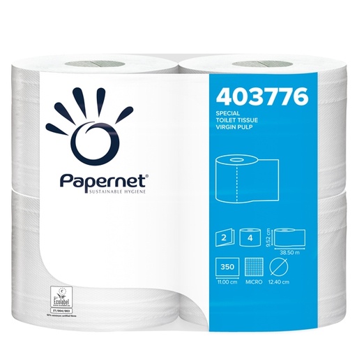 [D51785] Pacco 4RT carta igienica 2veli Maxi 350strappi goffrata micro Papernet