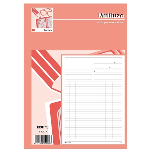 [D51913] BLOCCO MULTIUSO 50/50 FOGLI AUTORIC. 31X21 E5003A