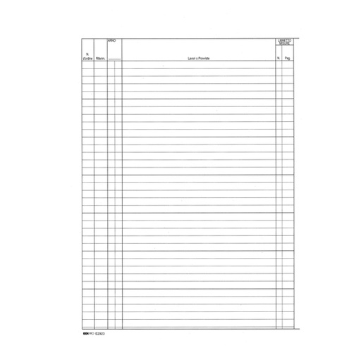 [D52033] REGISTRO CONTABILITA' DEI LAVORI 31x21cm 47pag numerate E2923 EDIPRO