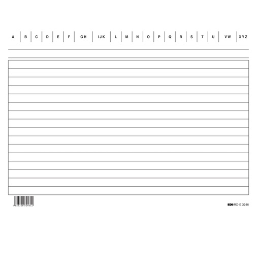 [D52088] 100 SCHEDE RIGATE ORIZZONTALE 15X21CM E3246BL EDIPRO