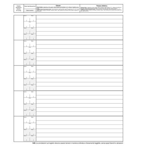 [D52682] REGISTRO ANTIRICICLAGGIO OPERATORI NON FINANZ. 31X24 96FG E2179 EDIPRO