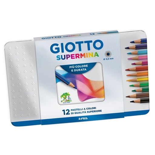 [D52699] ASTUCCIO METALLO 12 PASTELLI SUPERMINA GIOTTO