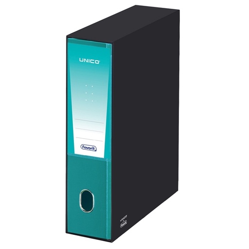 [D52876] Registratore Unico c/custodia verde acqua dorso 8cm f.to protocollo Favorit