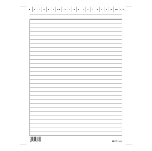 [D53103] 100 SCHEDE RIGATE VERTICALE 24X17CM E3393BL EDIPRO
