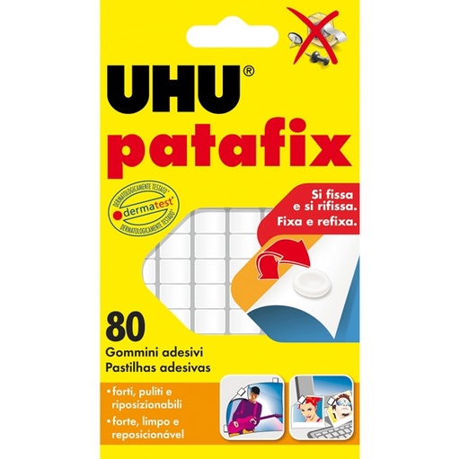 [D53131] BLISTER 80 SUPPORTI GOMMA ADESIVA UHU PATAFIX BIANCO