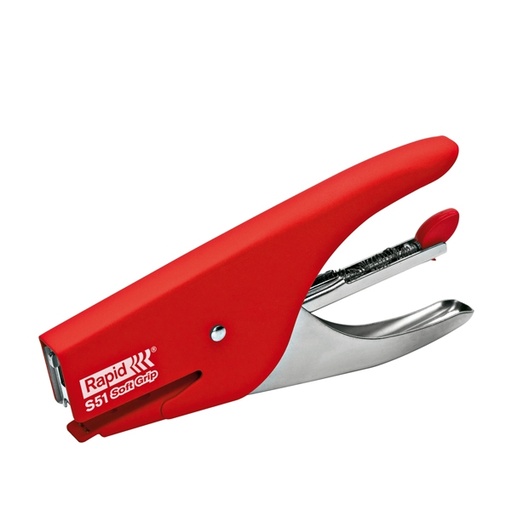 [D53151] Cucitrice a pinza RAPID S51 SOFT GRIP rosso
