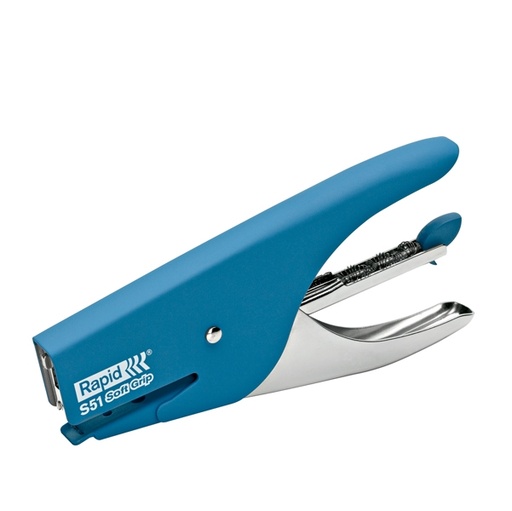 [D53154] Cucitrice a pinza RAPID S51 SOFT GRIP azzurro