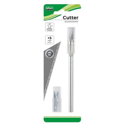 [D53785] CUTTER HOBBY KNIFE BLISTER CON 5 LAME ART.C-601